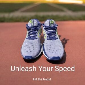 Brooks Athletic Shoes in Blue and Lime